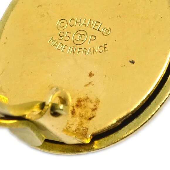 Chanel Gold Button Earrings Clip-On 95P 113993 - Picture 4 of 4